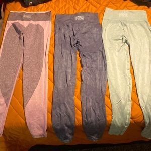 3 Pairs Victoria Secrets Butt Enhancing Pattern Leggings